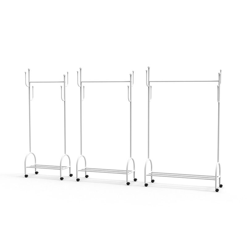 Let luksusgulv-stående husholdning Simpelt rack tøj Rack Kreativ balkon Enkel universal hjul lodret tøjstativ