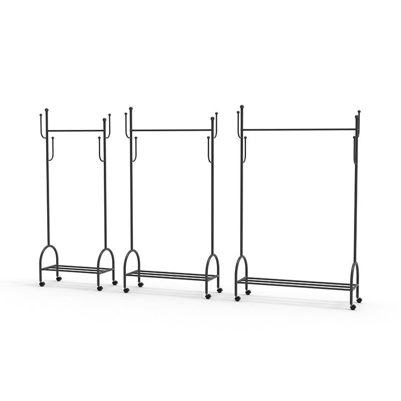 Let luksusgulv-stående husholdning Simpelt rack tøj Rack Kreativ balkon Enkel universal hjul lodret tøjstativ