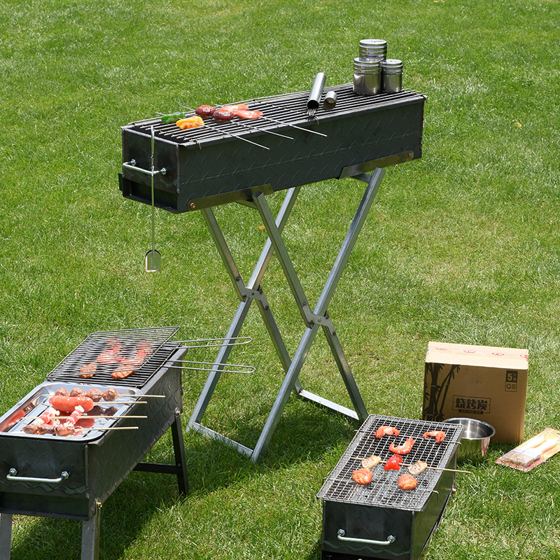 Rustfrit stål sammenfoldelig bærbar X-formet grillgrill